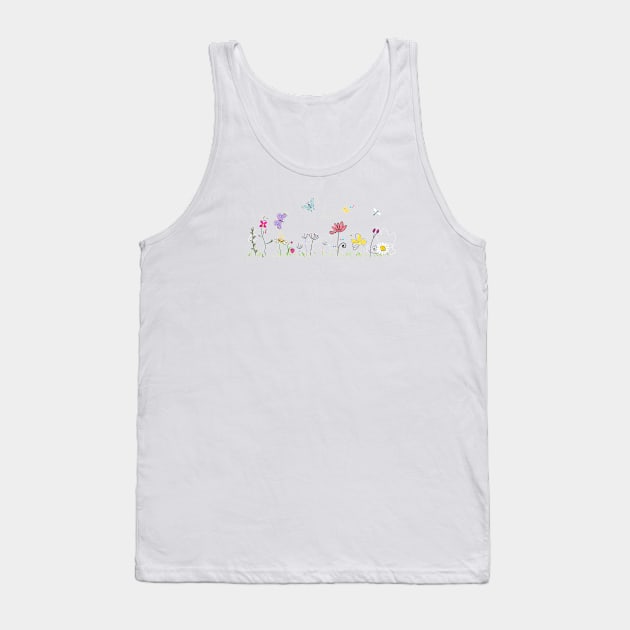 Colorful flowers field in spring time Tank Top by GULSENGUNEL